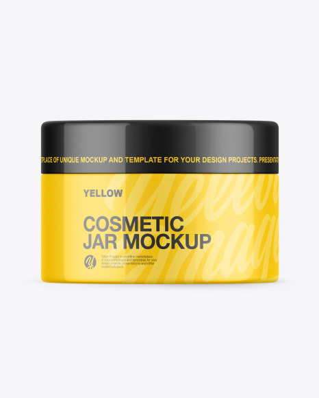 Glossy Cosmetic Jar Mockup PSD #2