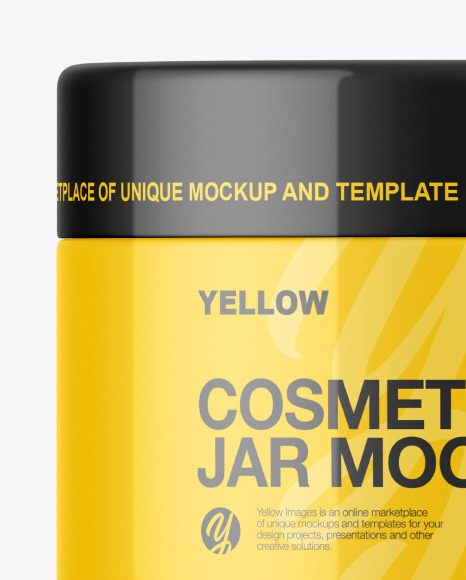 Glossy Cosmetic Jar Mockup PSD #3