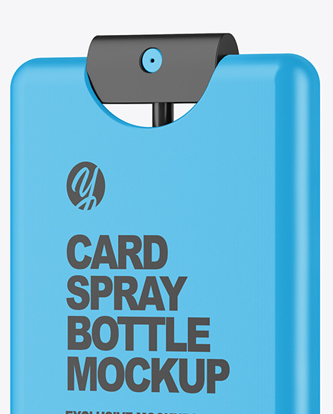 Matte Card Spray Bottle Mockup PSD #1