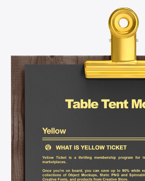 Plywood Table Tent w Pin Mockup PSD #1