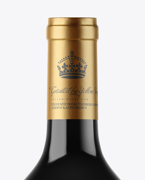 Dark Glass Wine Bottle Mockup PSD #2