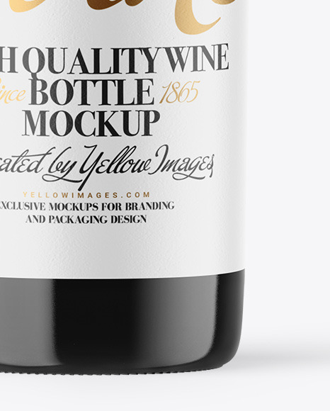 Dark Glass Wine Bottle Mockup PSD #6