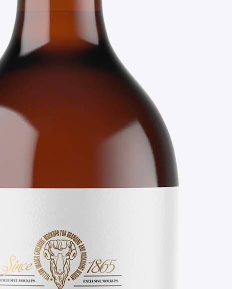 Amber Glass White Wine Bottle Mockup clear 96136