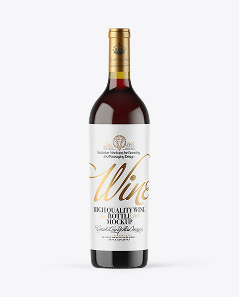 Antique Green Glass Red Wine Bottle Mockup
