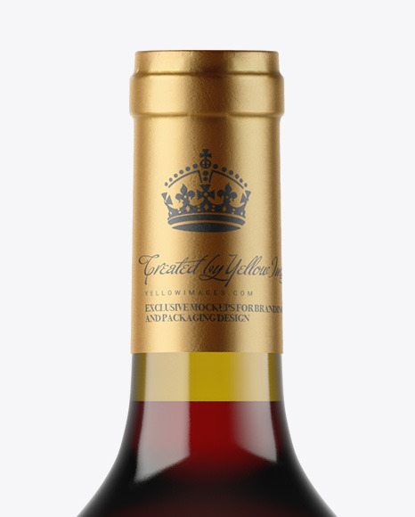 Antique Green Glass Red Wine Bottle Mockup PSD #2