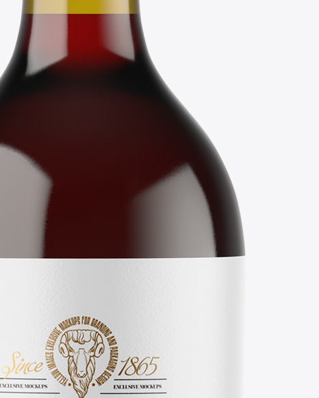 Antique Green Glass Red Wine Bottle Mockup PSD #1