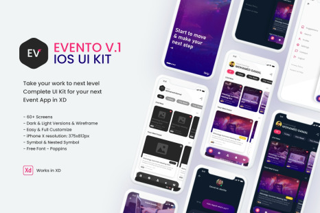 Free Evento V.1 iOS UI Kit