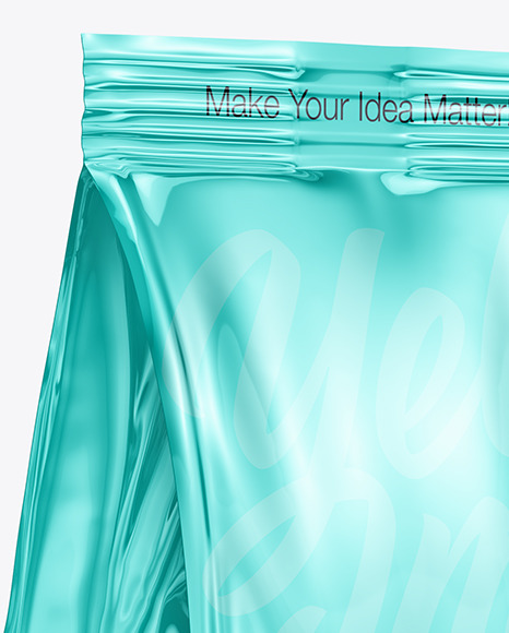 Metallic Food Bag Mockup   Half Side View PSD #2