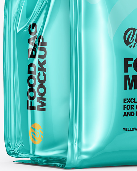 Metallic Food Bag Mockup   Half Side View PSD #1