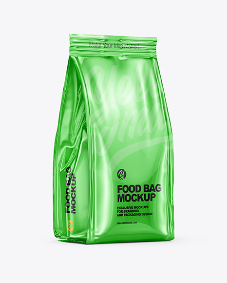 Metallic Food Bag Mockup   Half Side View PSD #6