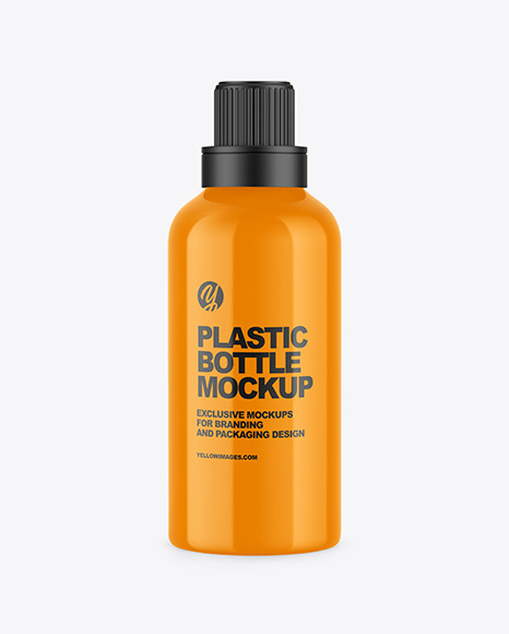 Glossy Plastic Bottle Mockup
