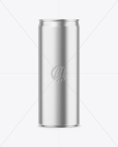 250ml Matte Metallic Drink Can Mockup PSD #3