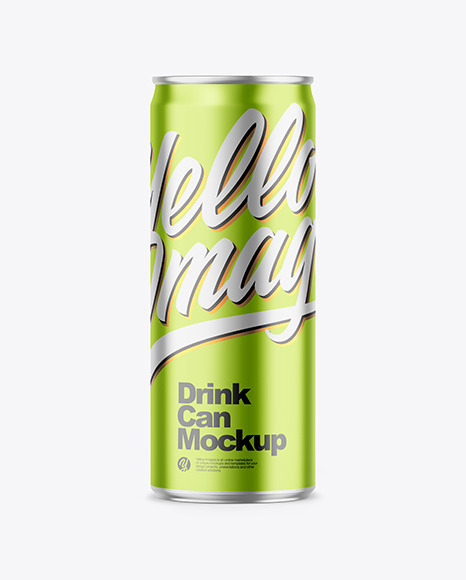 250ml Matte Metallic Drink Can Mockup