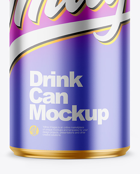 250ml Matte Metallic Drink Can Mockup PSD #6