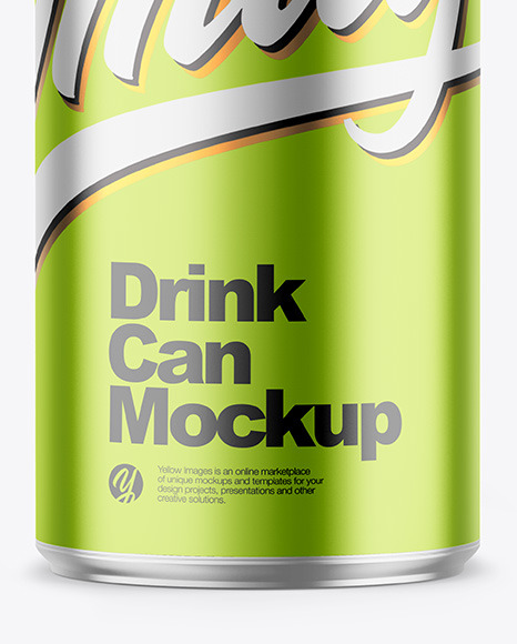 250ml Matte Metallic Drink Can Mockup PSD #5