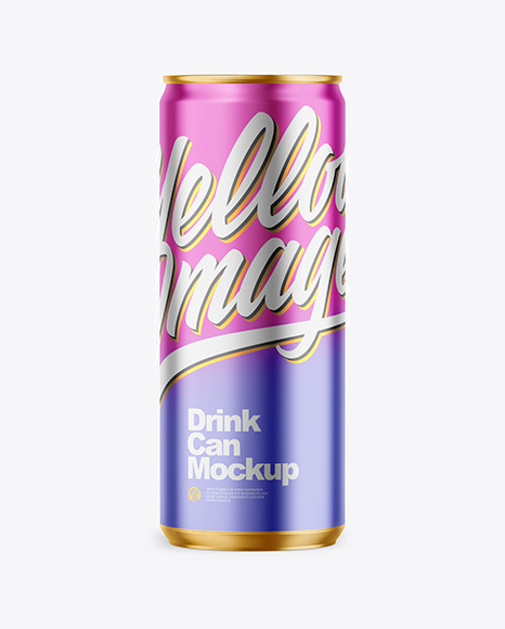 330ml Matte Metallic Drink Can Mockup PSD #2