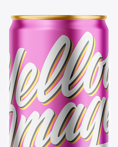 330ml Matte Metallic Drink Can Mockup PSD #1