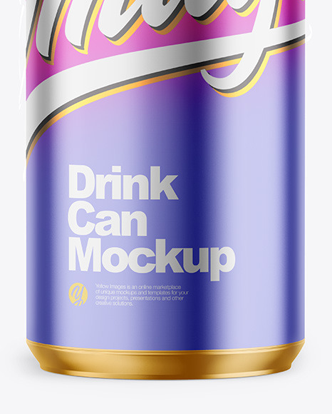330ml Matte Metallic Drink Can Mockup PSD #6