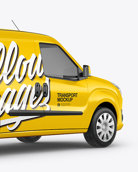 Panel Van Mockup   Back Half Side View PSD #4