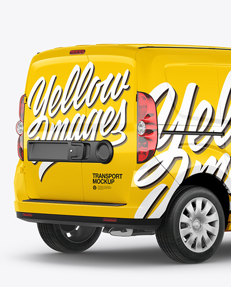 Panel Van Mockup   Back Half Side View PSD #2