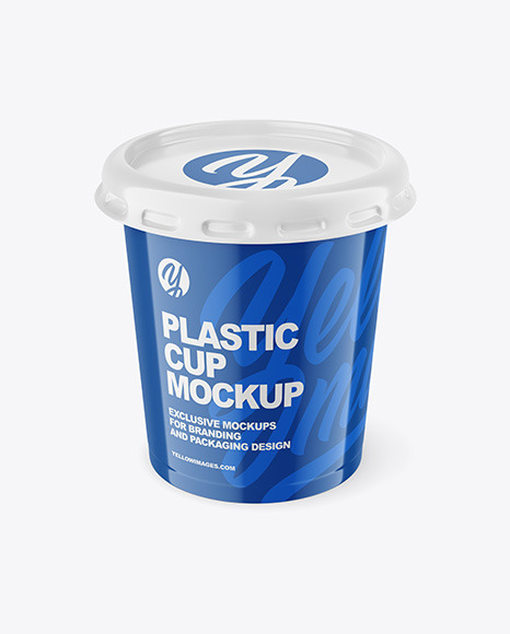 Glossy Plastic Cup Mockup