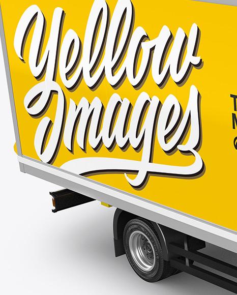 Box Truck Mockup   Half Side View PSD #1