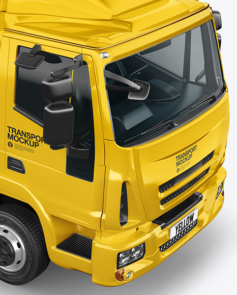 Box Truck Mockup   Half Side View PSD #6