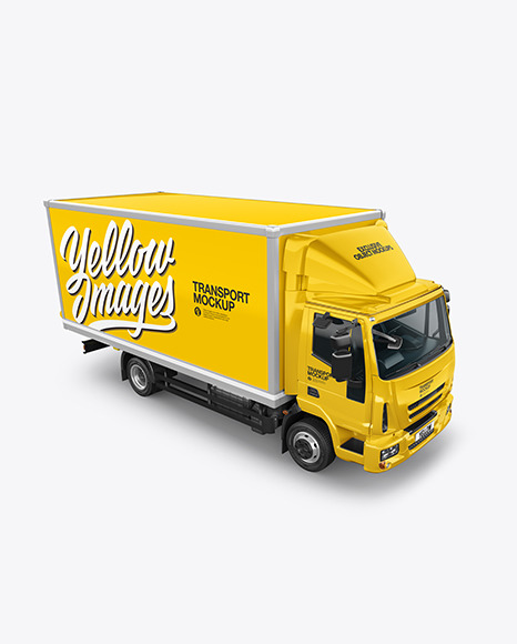 Box Truck Mockup - Half Side View