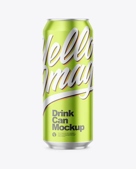 500ml Matte Metallic Drink Can Mockup