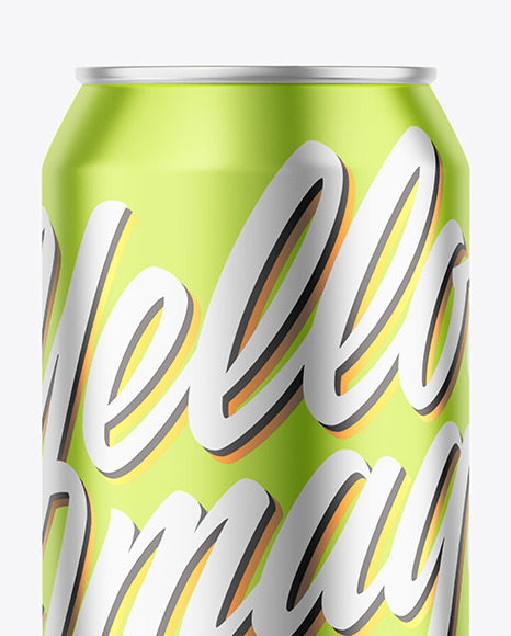 500ml Matte Metallic Drink Can Mockup PSD #7