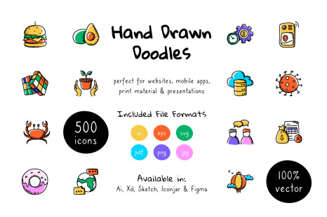 500 Doodle Icons