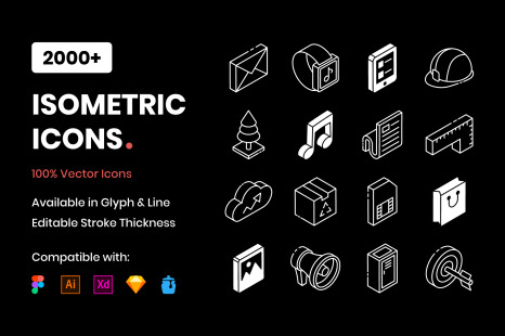 2000+ Isometric Icons Set