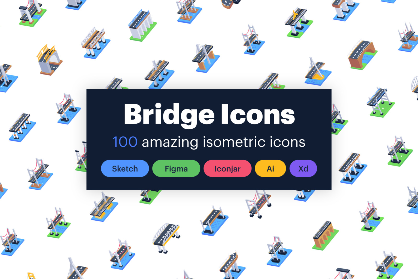 100 Isometric Bridge Icons