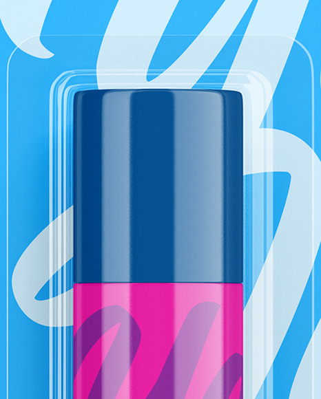 Lip Balm Tube in Blister Mockup Lip Balm Tube in Blister Mockup