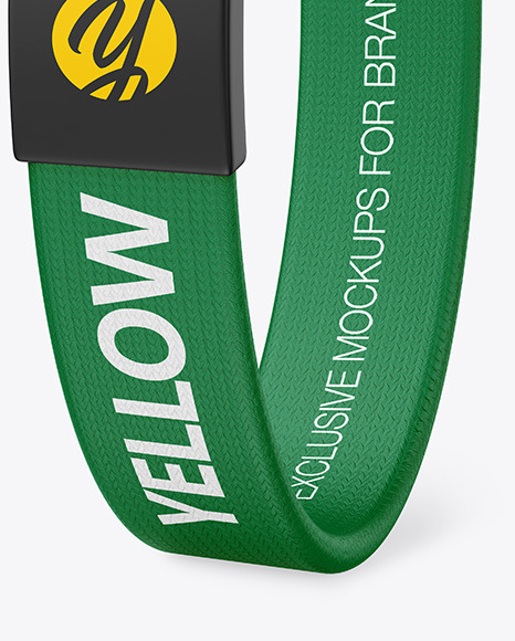 Textile Fabric Wristband Mockup PSD #6