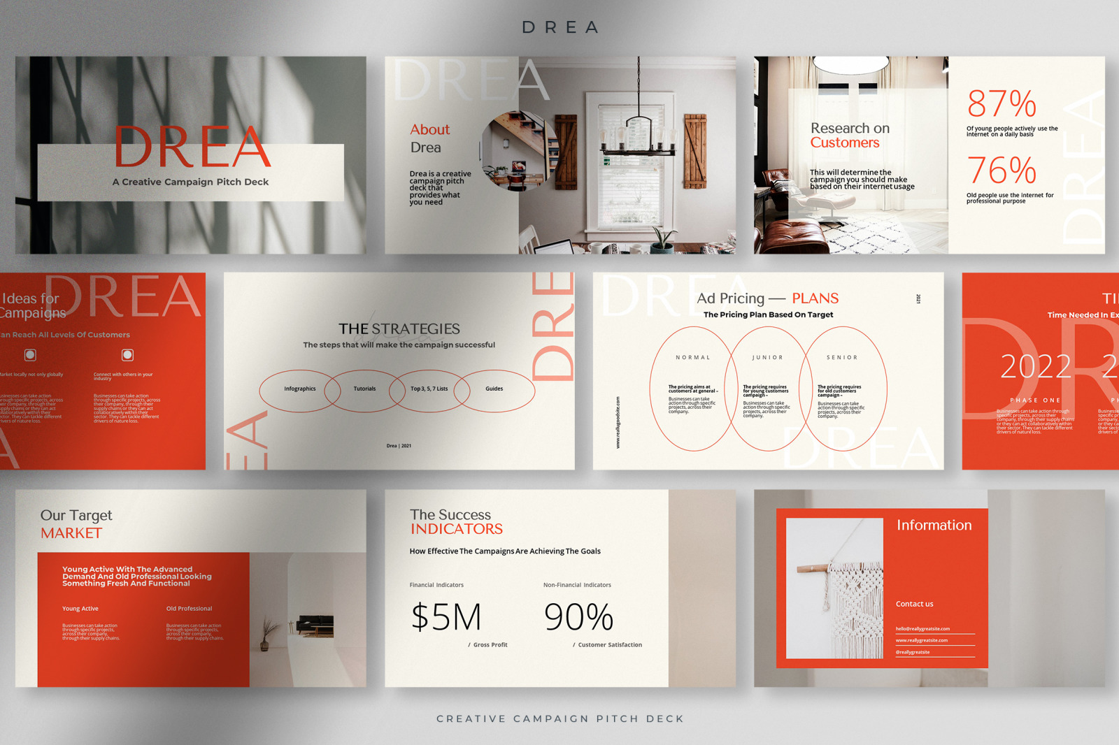 Drea Orange Squash Creative Campaign Pitch Deck on Yellow Images