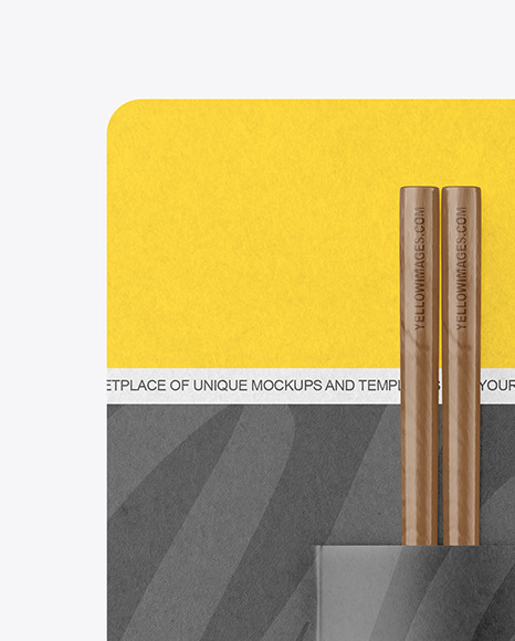 Chopsticks in Kraft Paper Pack Mockup