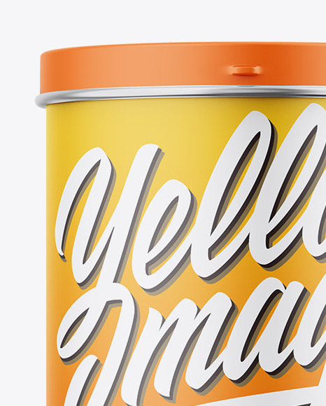 Matte Tin Can Box Mockup PSD #2