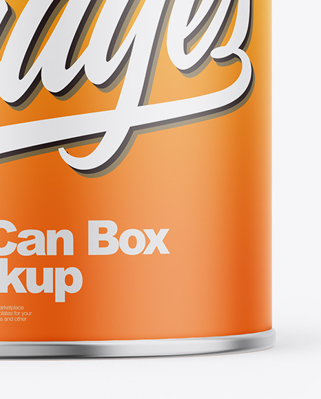 Matte Tin Can Box Mockup PSD #1