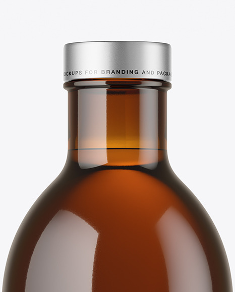 Amber Glass Bottle Mockup PSD #2