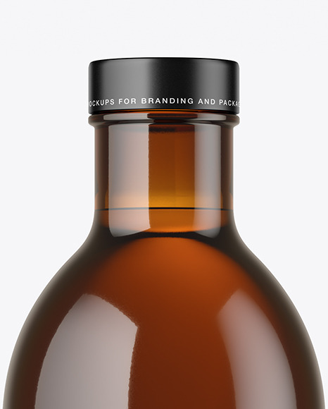 Amber Glass Bottle Mockup PSD #1