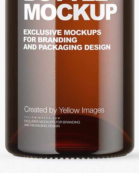 Amber Glass Bottle Mockup PSD #6