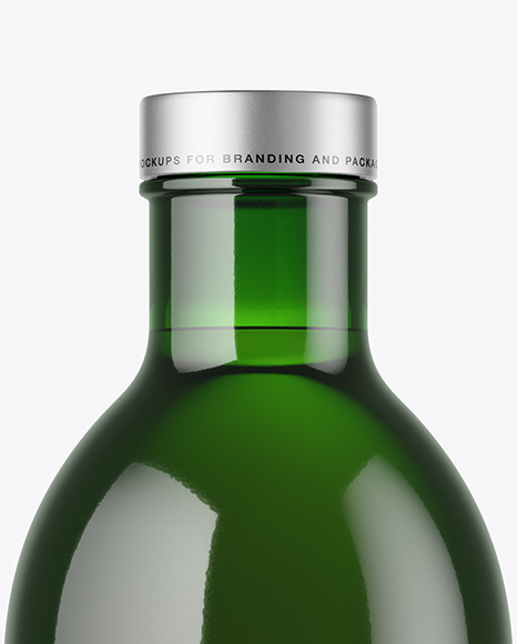 Green Glass Bottle Mockup PSD #2