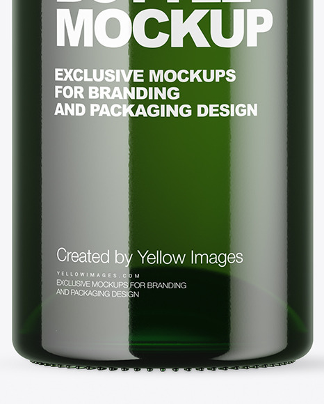 Green Glass Bottle Mockup PSD #6