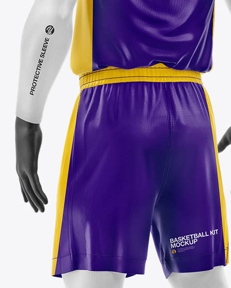 Basketball Kit Mockup – Back Half Side View PSD #6