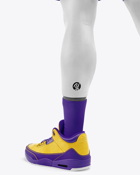 Basketball Kit Mockup – Back Half Side View PSD #7