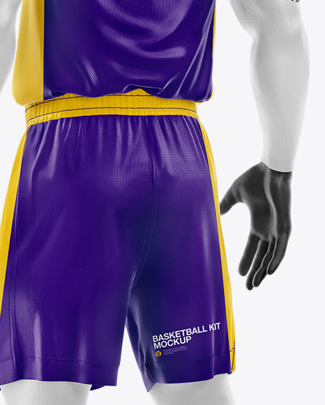 Basketball Kit Mockup – Back Half Side View PSD #5