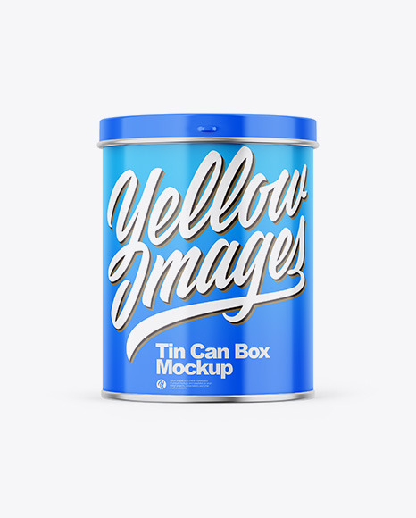 Glossy Tin Can Box Mockup
