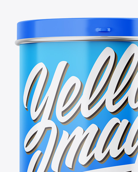 Glossy Tin Can Box Mockup PSD #2