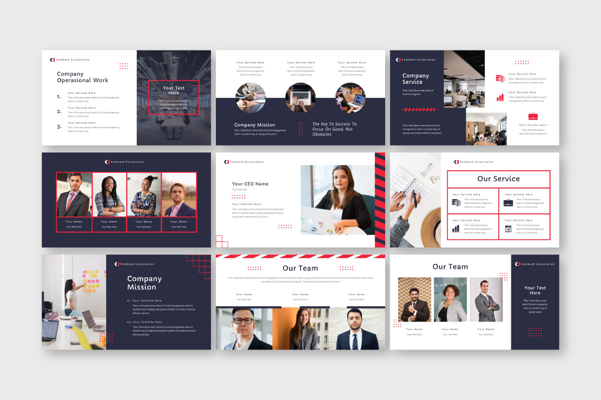 Comback Business Keynote Template on Yellow Images Creative Store